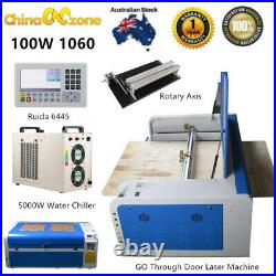 100W CO2 1060 Laser Engraving Machine Cutting Engraver & RECI Tube&5000W chiller