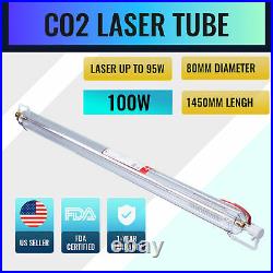 100W CO2 Laser Tube 1450mm 80mm For Engraving & Cutting Machines Water Cool