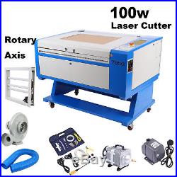 100W CO2 USB Laser Cutter Engraving Machine Red-Dot Position + Rotary Axis