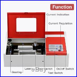 12''X8'' CO2 Laser Engraving Cutting Machine Commercial Engraver Cutter 40W USB