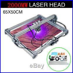 2000mW CNC Laser Engraver Metal Marking Machine Wood Cutter 65x50cm DIY Kit