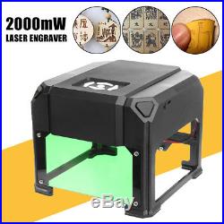 2000mW Desktop Laser Engraving Machine Logo Marking Engraver Cutter Printer