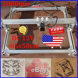 2000mw 65x50cm DIY Laser Engraving Machine CNC Desktop Wood Logo Cutter Engraver