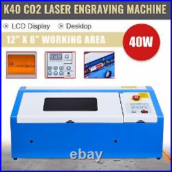 2020 CO2 Laser Engraver Cutter 40W 12 × 8 LCD Engraving Cutting Machine K40