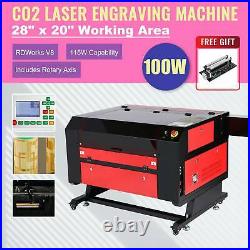 2020 Upgraded 100W 28 x 20 CO2 Laser Engraver Cutter With Rotary Axis Ruida