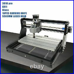 3 Axis CNC 3018 PRO Router Engraving Wood PCB Milling Machine +5500mw Laser Head