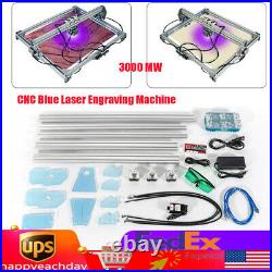 3000MW CNC Blue Laser Engraving Machine Cutter 650x650mm DIY CNC Engraver Laser