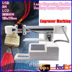 3000MW USB 3D Laser Engraving Cutting Machine Engraver Logo Mark Printer