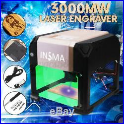 3000MW USB Laser Engraving Cutting Machine DIY Logo Printer CNC Engraver Desktop