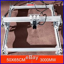 3000mW 50x65cm Area Mini Laser Engraving Cutting Machine Printer Kit Desktop DIY
