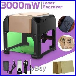 3000mW Laser Engraver Machine USB Desktop CNC Cutter Logo Mark Printer Wood DIY