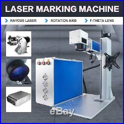 30W Fiber Laser Marking Machine With Rotary Axis 7.9x7.9 Metal Engraver Engraving