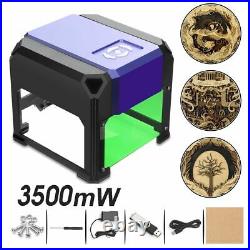 3500mW Mini Desktop Laser Engraver Printer DIY Logo Marking Cutter USB 80x80mm