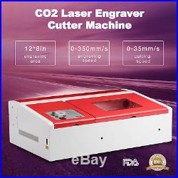 40W 12''X8'' USB CO2 Laser Engraver Cutter Engraving Cutting Machine Red