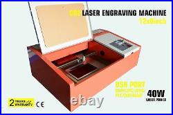 40W CO2 12x8 Inches Exhaust Fan Desktop Wood Laser Engraver Cutter