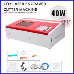 40W CO2 Laser Engraver Cutter With Exhaust Fan USB Port 12x 8