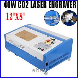 40W CO2 Laser Engraver Cutting Machine Cutter USB Interface 12X8 With 4 Wheels