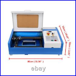 40W CO2 Laser Engraver Cutting Machine Cutter USB Interface 12X8 With 4 Wheels