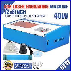 40W CO2 Laser Engraving Cutting Machine Engraver Cutter USB Port High hot