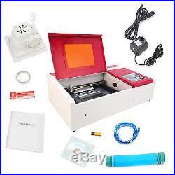 40W CO2 Laser Engraving Machine 12x 8 Engraver Cutter with Exhaust Fan USB Port