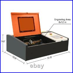 40W CO2 Laser Engraving Machine 8 × 12 WorkArea Laser Engraver Cutter for Home