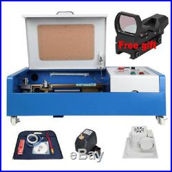 40W CO2 USB Laser Engraving Cutting Machine 300x200mm Engraver Cutter with Wheel
