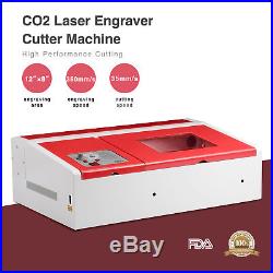 40W USB 12''X8'' CO2 Laser Engraver Cutter Engraving Cutting Machine Red