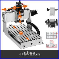 4Axis CNC Router 3020 Laser Engraver 3D Woodworking Milling Carving 500W Desktop