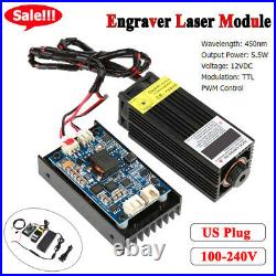 5.5W Engraver Laser Module with Heatsink for Laser Engraver Machine Module 450nm