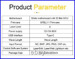 5.5W Output Laser Cutter DIY Laser Engraving Machine Cutting Tool 4040cm