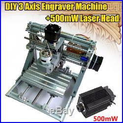 500mW 3 Axis 1610 CNC Laser PCB Engraver Wood Milling Carving Engraving Machine