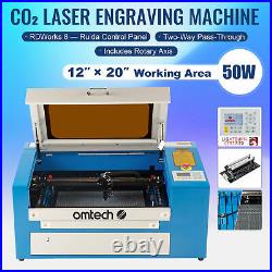 50W 20x12 50x30cm CO2 Laser Engraving Engraver Cutter Machine with Rotary Axis