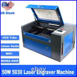 50W 5030 RUIDA DSP CO2 Laser Cutter Engraving Machine Linear Guide 110V US Stock