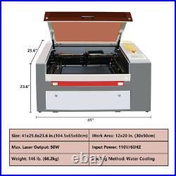 50W CO2 Laser Engraver Cutter With 12x20 Workbed Cutting Engraving Machine Ruida