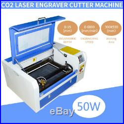 50W CO2 Laser Engraving Machine Engraver Cutter 300mmx500mm USB port Honeycomb
