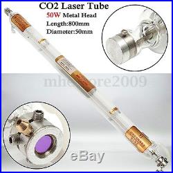 50W CO2 Laser Tube Metal Head Glass Pipe 800mm For Cutting Engraving Machine