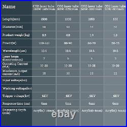 50W CO2 Laser Tube withMetal Head Pre-wired for Laser Engraving Machine Cutter