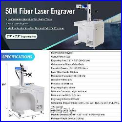 50W Fiber Laser Marking Machine Cutting Engraving F/ Metal & Non-Metal 7.9x7.9
