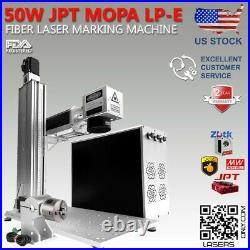 50W JPT MOPA Fiber Laser Marking Machine Motorized Z Axis Rotary 80 US Stock