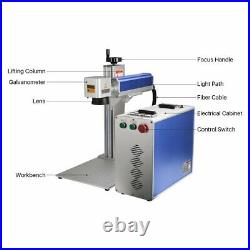 50W Raycus Fiber Laser Marking Machine 300300mm & 80mm Rotary Axis EzCad2