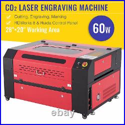 60W 28x20in CO2 Laser Engraving Cutting Etching Machine w Air Assist Ruida Panel