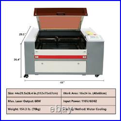 60W CO2 Laser Engraver Cutter Desktop Laser Engraving Machine with16×24 WorkArea