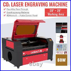 60W CO2 Laser Engraver Cutter Machine with 20x28 Inch Workbed and Ruida Control