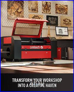 60W CO2 Laser Engraver Cutter Machine with 28x20 Inch Workbed and OMTech Control