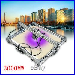 65x50CM 3000MW CNC Laser Engraving Machine 2 Axis DC 12V DIY Engraver Desktop US