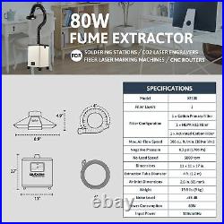80W Fume Extractor 3 Filter Air Purifier for Laser Cutting & Engraving Machines