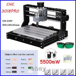 CNC 3018 PRO DIY Router 2IN1 Engraving Wood Milling Kit with 5500mw Laser Head