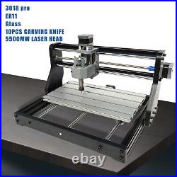CNC 3018 PRO Machine Router Engraving 3 Axis PCB Wood DIY Mill+Laser Head 5500mw