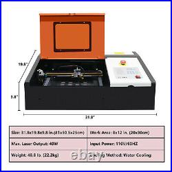 CO2 Laser Engraver, 8x12 Desktop K40 Laser Engraving 40W Laser Etching Machine