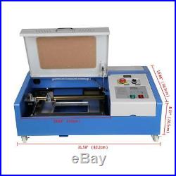 CO2 Laser Engraving Cutting Machine 12x18in USB Movable Wheel 40W